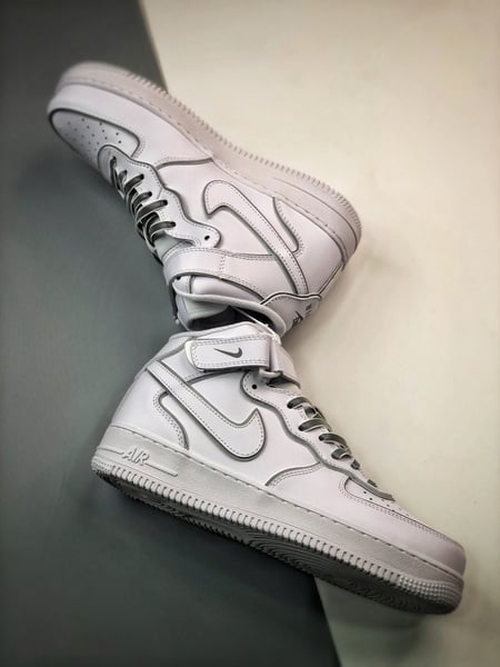Air Force 1 07 Mid Branco e Prata 3M Reflexo - Vista 8