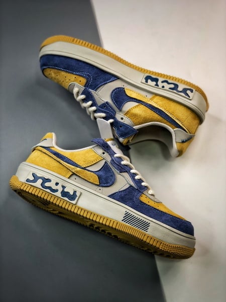 Air Force 1 Fontanka Desconstruido Vintage Amarelo e Azul - Vista 6