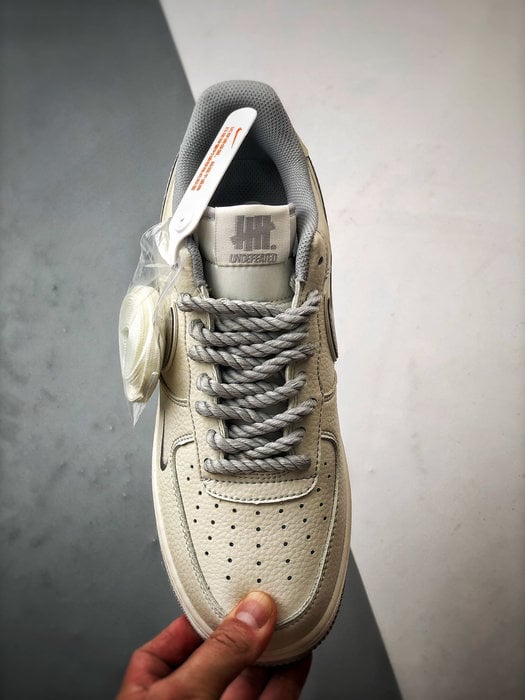 Air Force 1 Low Cinco Listras Corda Grossa Branco e Cinza - Vista 9