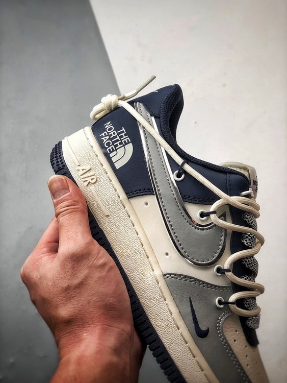 Nike Air Force 1 Low North Face Cinza Azul - Vista 2