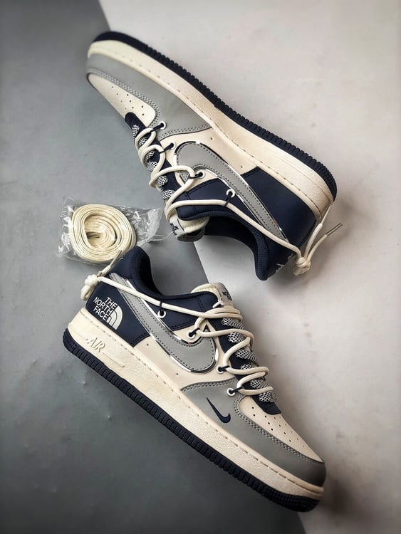 Nike Air Force 1 Low North Face Cinza Azul - Vista 6