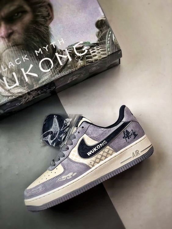 Air Force 1 Low Wukong Cinza Azul - Vista 8