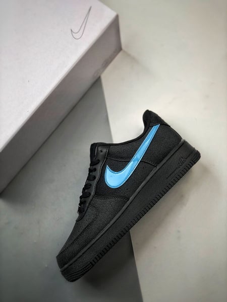 Air Force 1 Low By You Preto e Azul com Estrelas - Vista 8