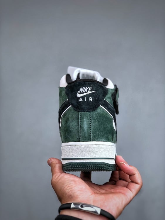 Air Force 107 Mid Preto e Verde Militar - Vista 4