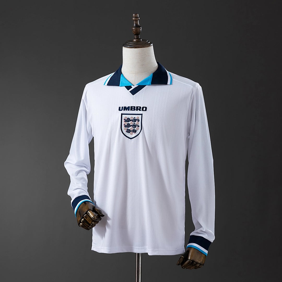Camisola Principal do Inglaterra 1996 (Retro, Manga Longa) - Vista 1