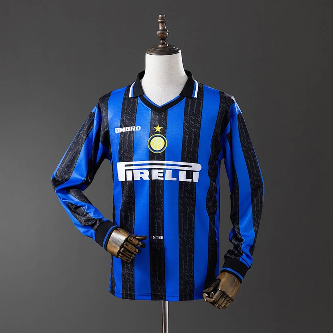 Camisola Principal do Inter Milan 1997/1998 (Retro, Manga Longa)