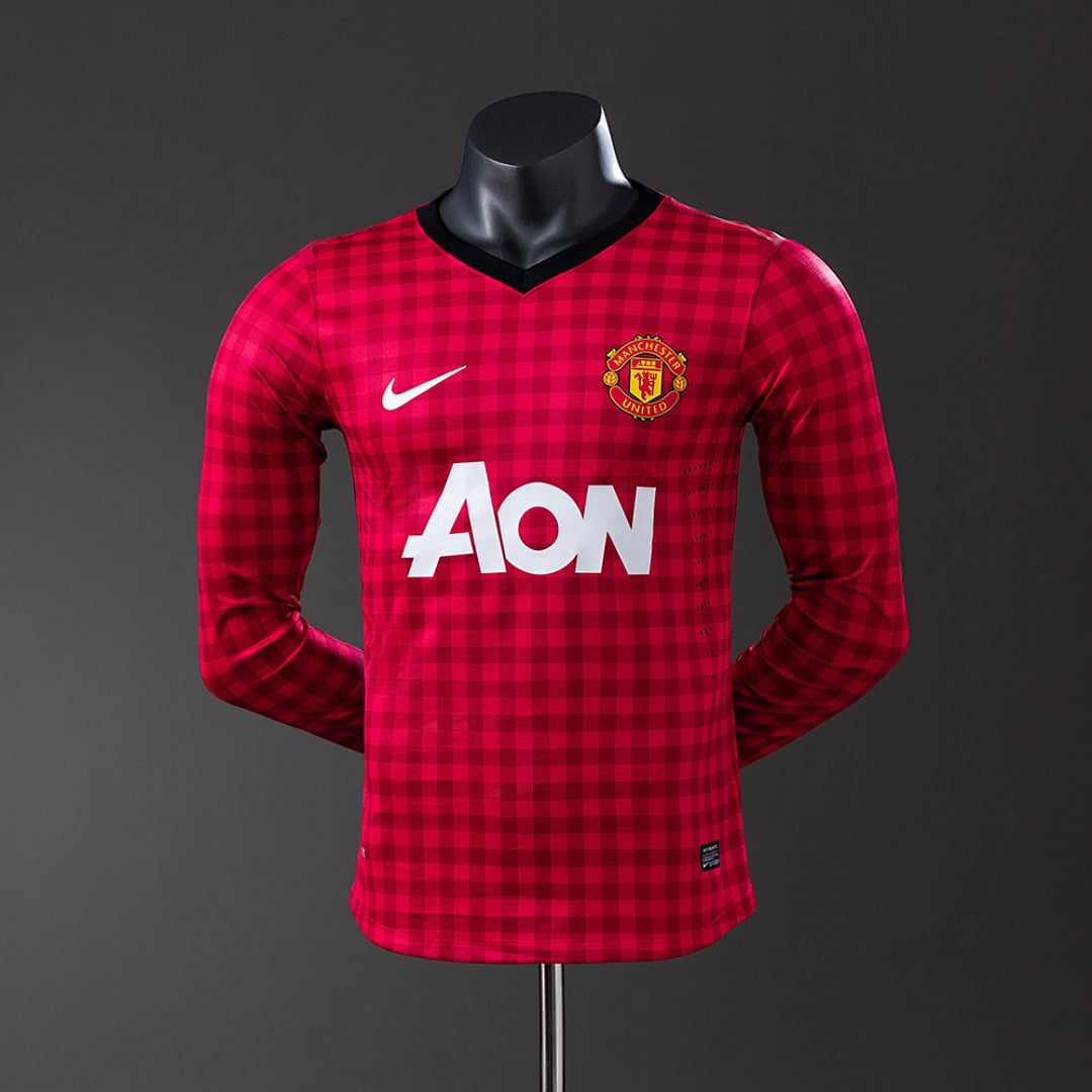 Camisola Principal do Manchester United 2012/2013 (Retro, Versao Jogador, Manga Longa) - Vista 1