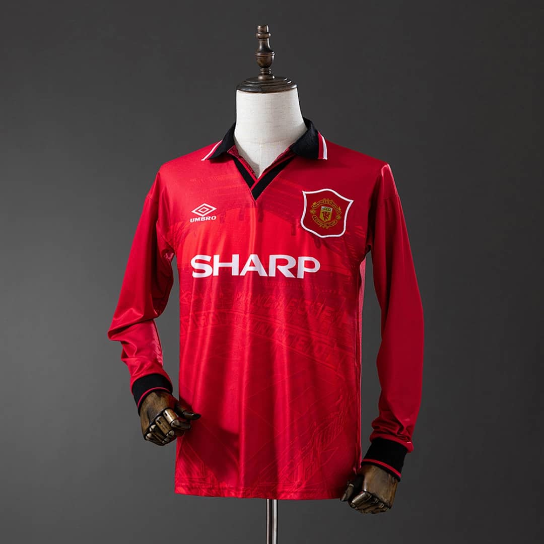 Camisola Principal do Manchester United 1994 (Retro, Manga Longa)