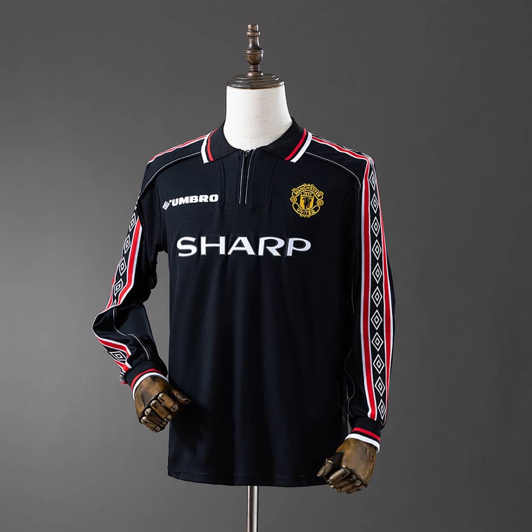 Camisola Manchester United 1998 (Retro, Manga Longa)