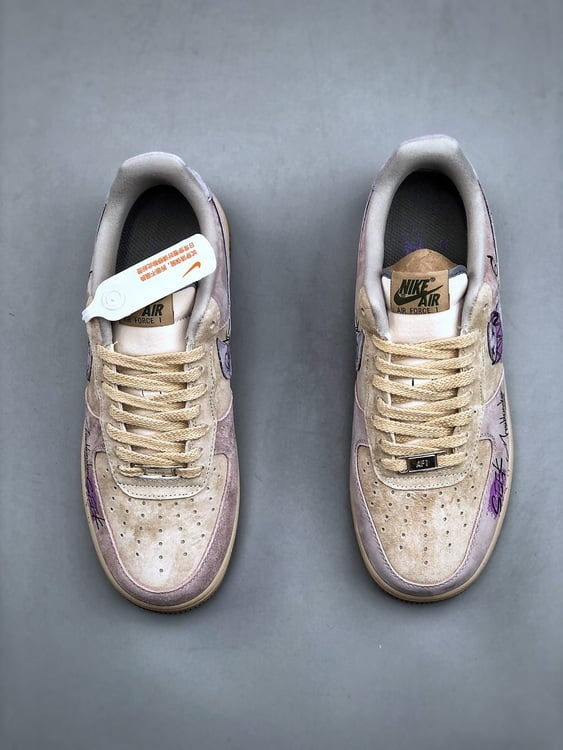 Nike Air Force 1 Low 07 Halloween Castanho e Roxo - Vista 7