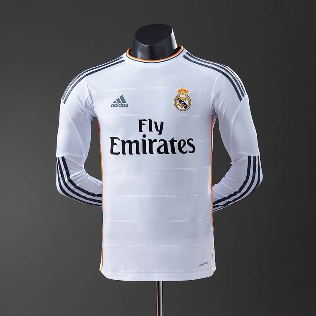 Camisola Principal do Real Madrid 2013/2014 (Retro, Versao Jogador, Manga Longa)
