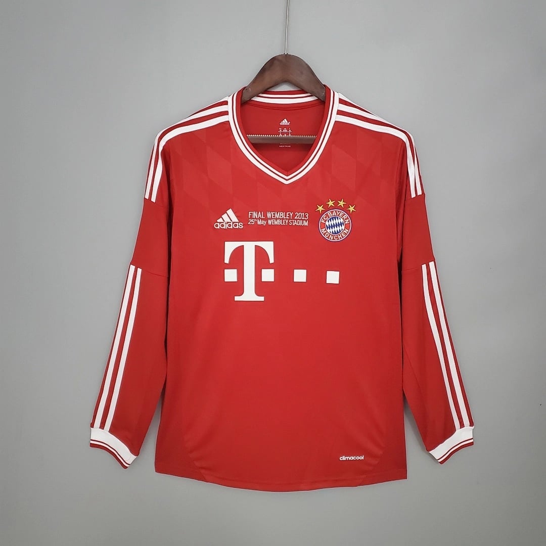 Camisola Principal do Bayern Munich 2013/2014 Champions League (Retro, Manga Longa) - Vista 1
