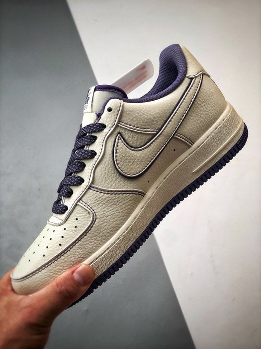 Stussy x Air Force 1 Low Branco e Roxo - Vista 5