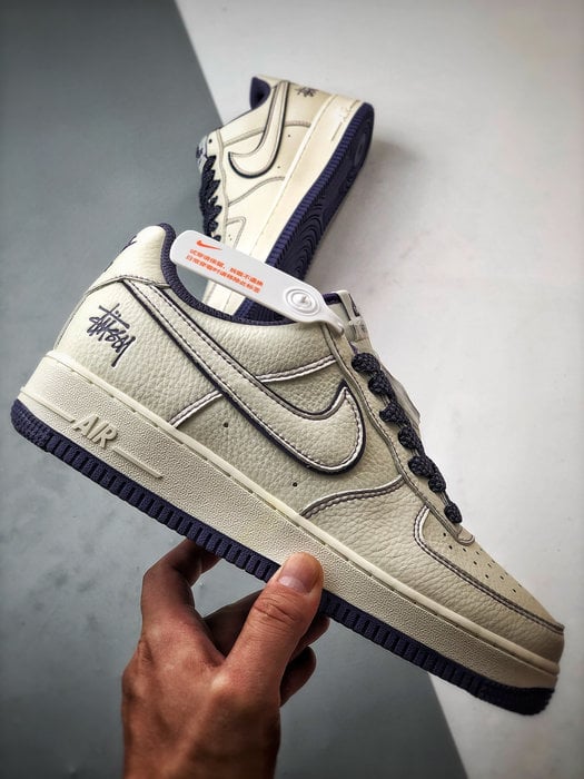 Stussy x Air Force 1 Low Branco e Roxo - Vista 7